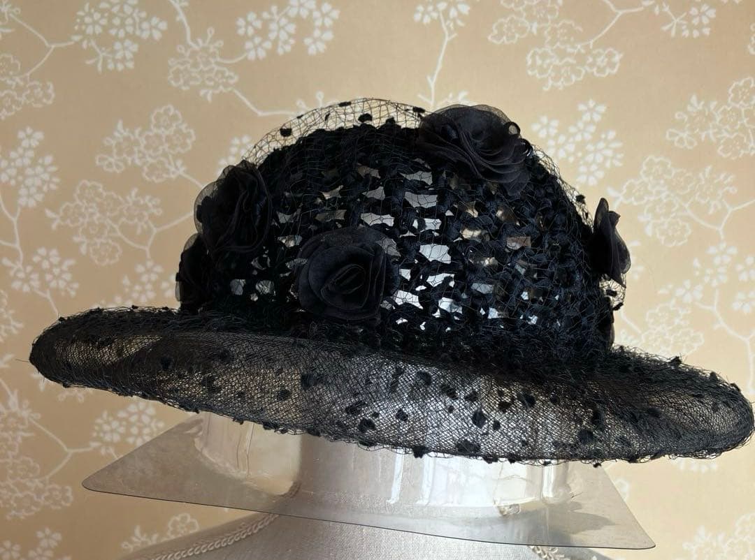 銀座ボーグ　シルク土台　レースとチュールの帽子
