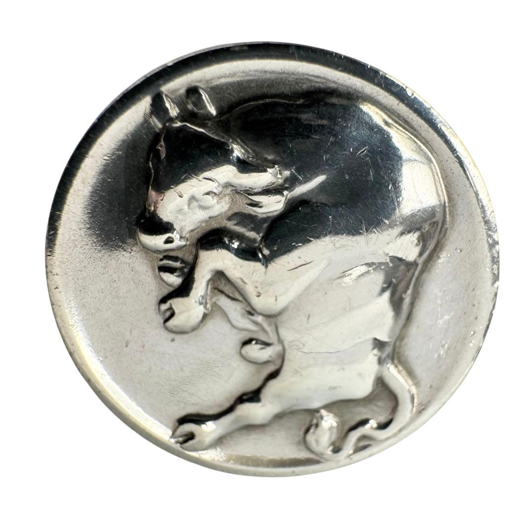 ジョージジェンセン カフスボタン 70 ラウンド 牛 SV925 Bull