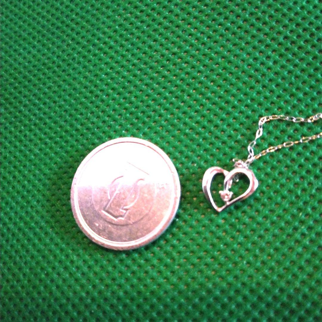 K18WG 　ハートダイヤモンドネックレス