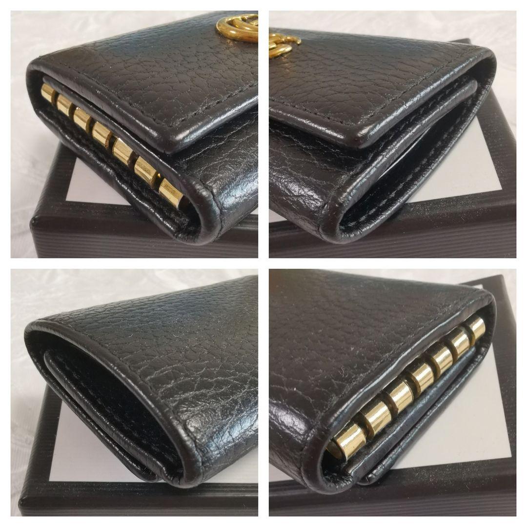 グッチ　GUCCI　6連キーケース　プチマーモント　ダブルG 黒　ブラック