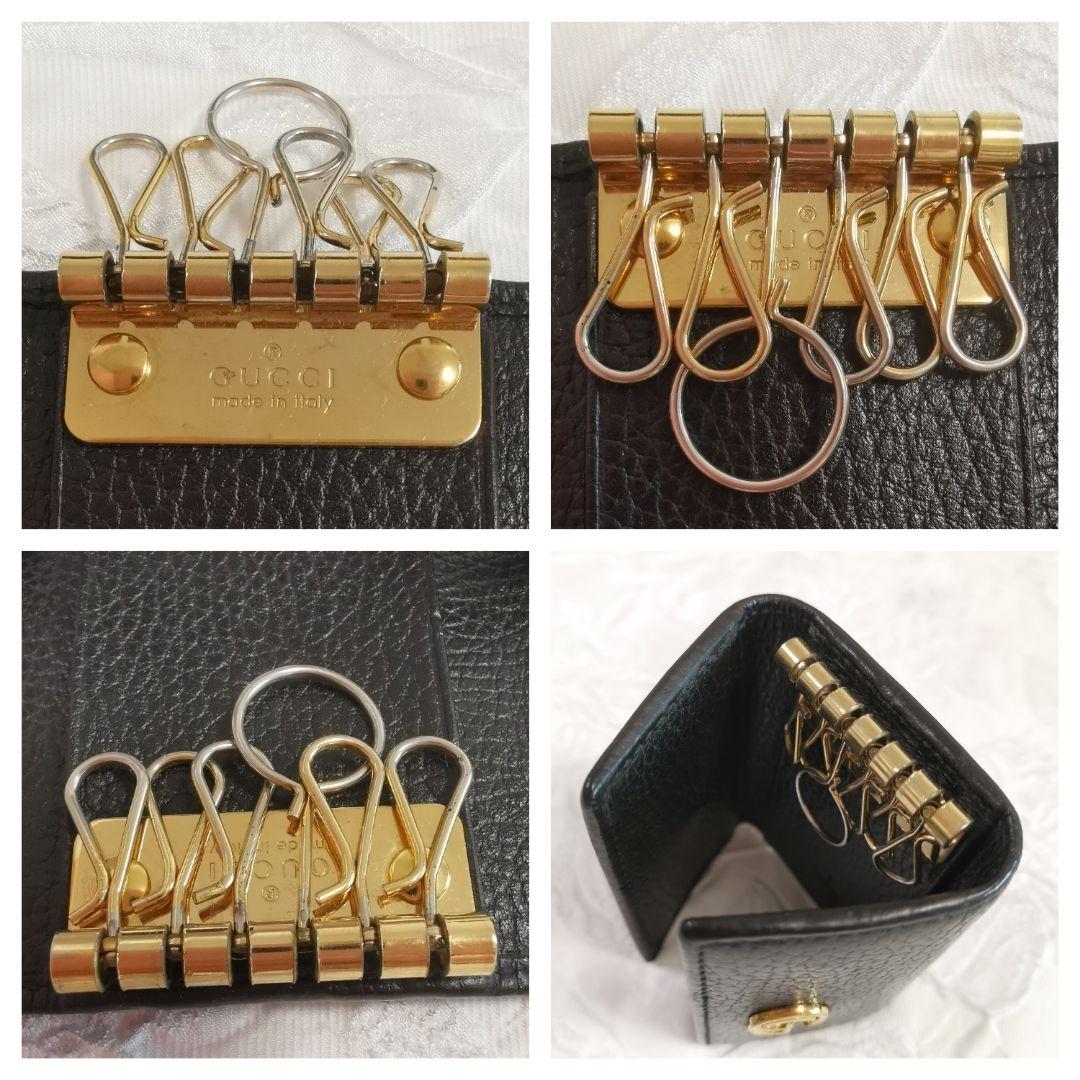 グッチ　GUCCI　6連キーケース　プチマーモント　ダブルG 黒　ブラック