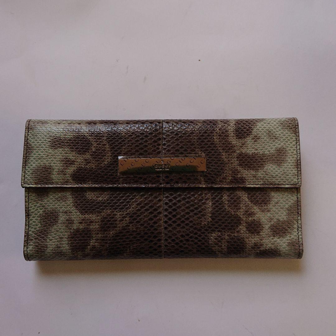 さっ♪13GUCCI 未使用 長財布 スネーク皮 女性用