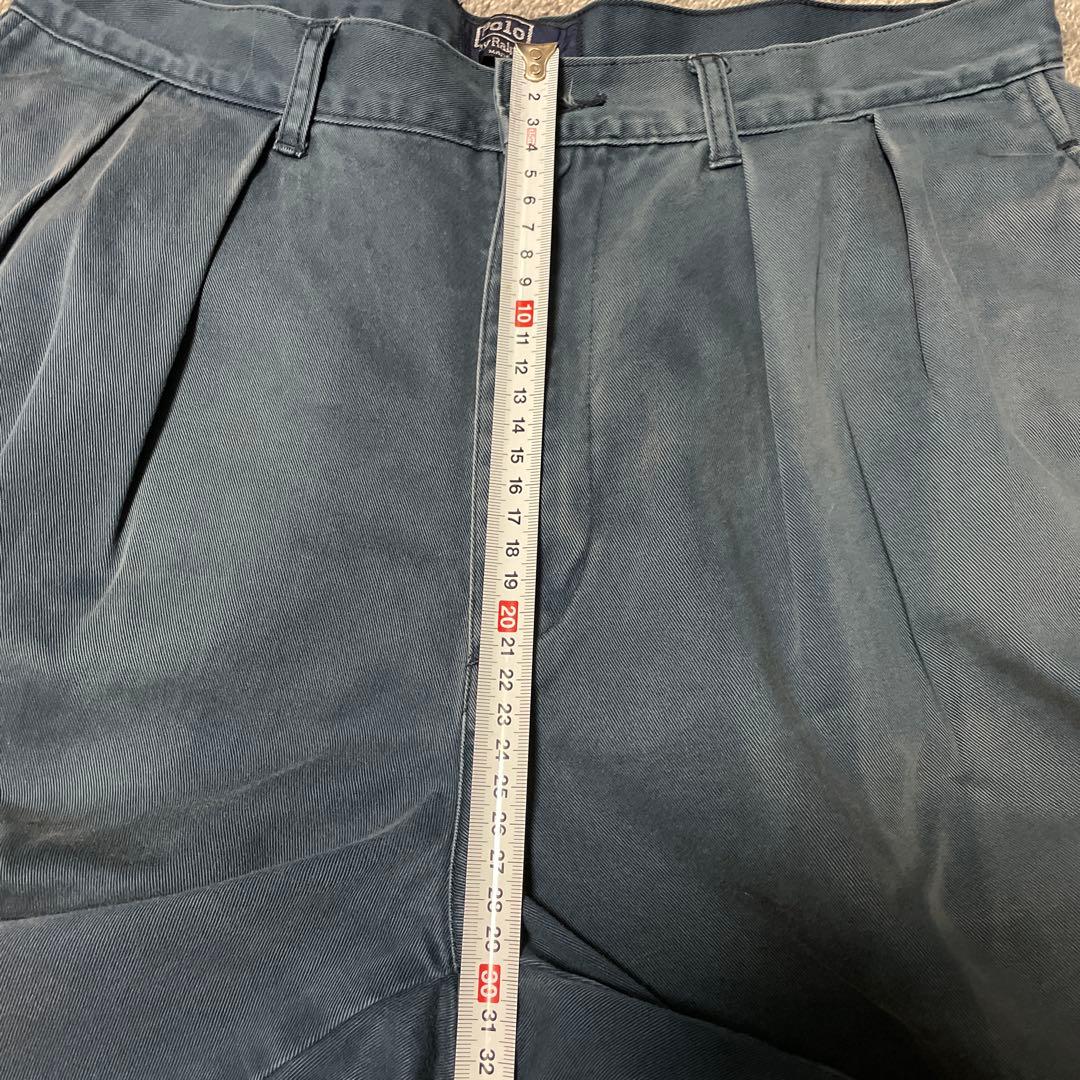 80s usa製 初期 ポロチノ フェード ラルフローレン w32 ネイビー