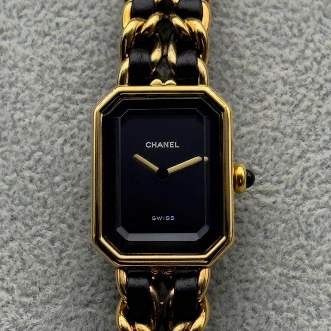 外装新品仕上 シャネル プルミエールM ゴールド クォーツ 腕時計 A17