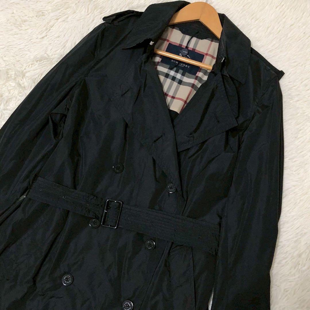 良品◎ポケッタブル◎Burberry London トレンチコート 黒 ブラック