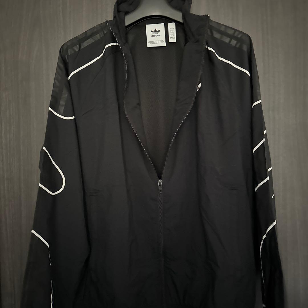 adidas ブラックジャージ上下セット