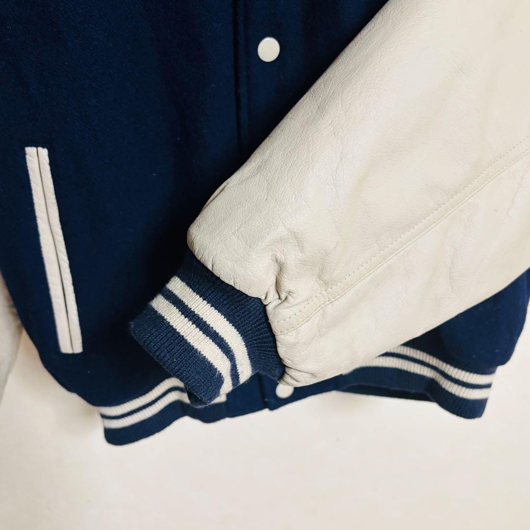 【良品】SUNTORY BOSS ボスジャン 本革スタジアムジャンパー　レザー