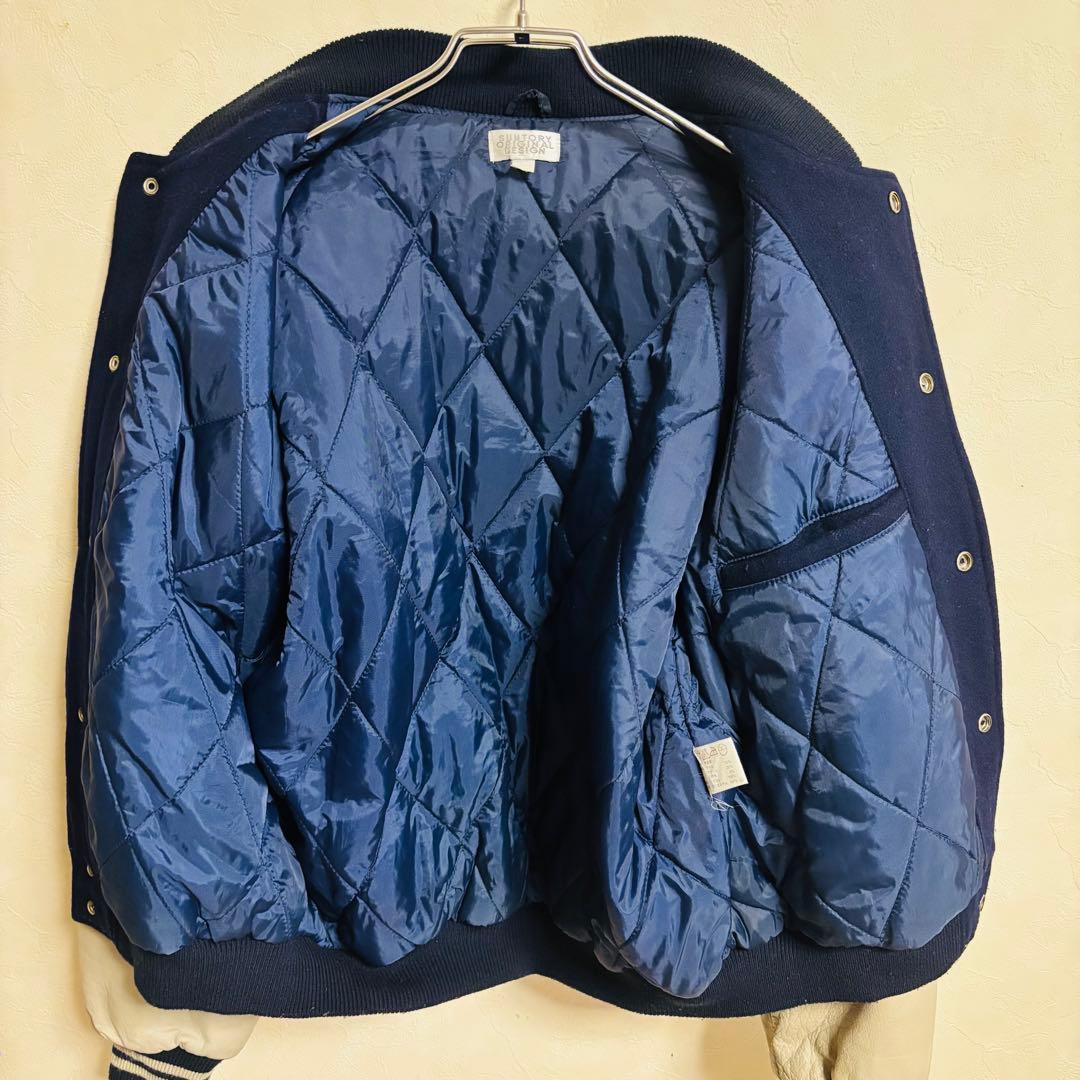 【良品】SUNTORY BOSS ボスジャン 本革スタジアムジャンパー　レザー