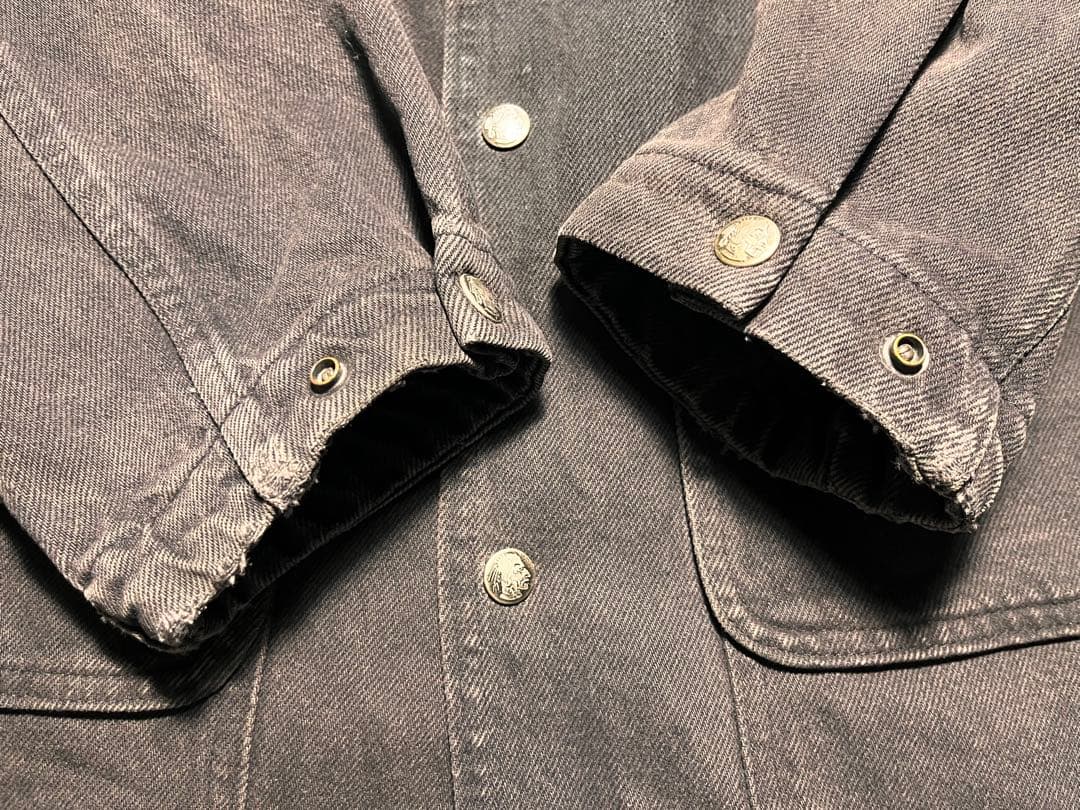 COMOLI 元ネタ　Woolrich 襟レザー　カバーオール ブラック　USA