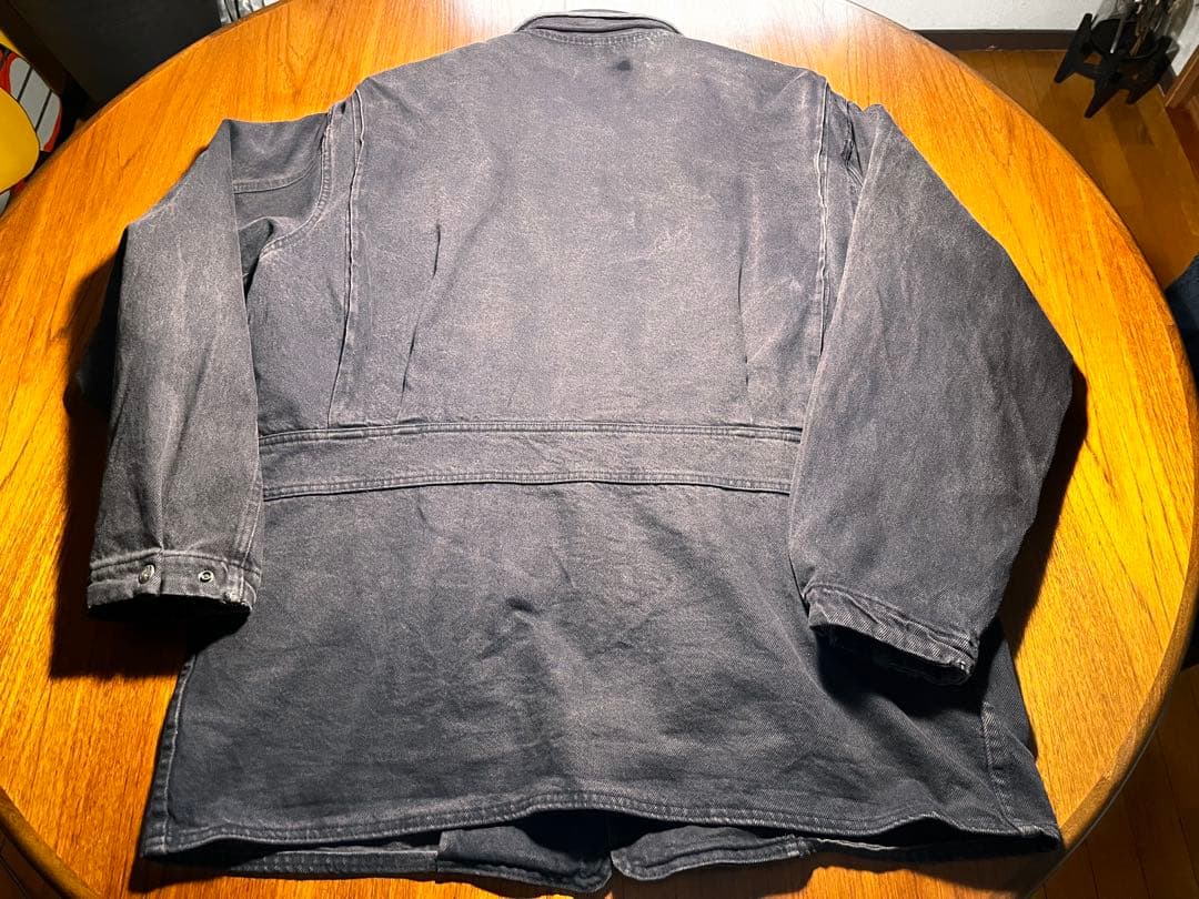 COMOLI 元ネタ　Woolrich 襟レザー　カバーオール ブラック　USA