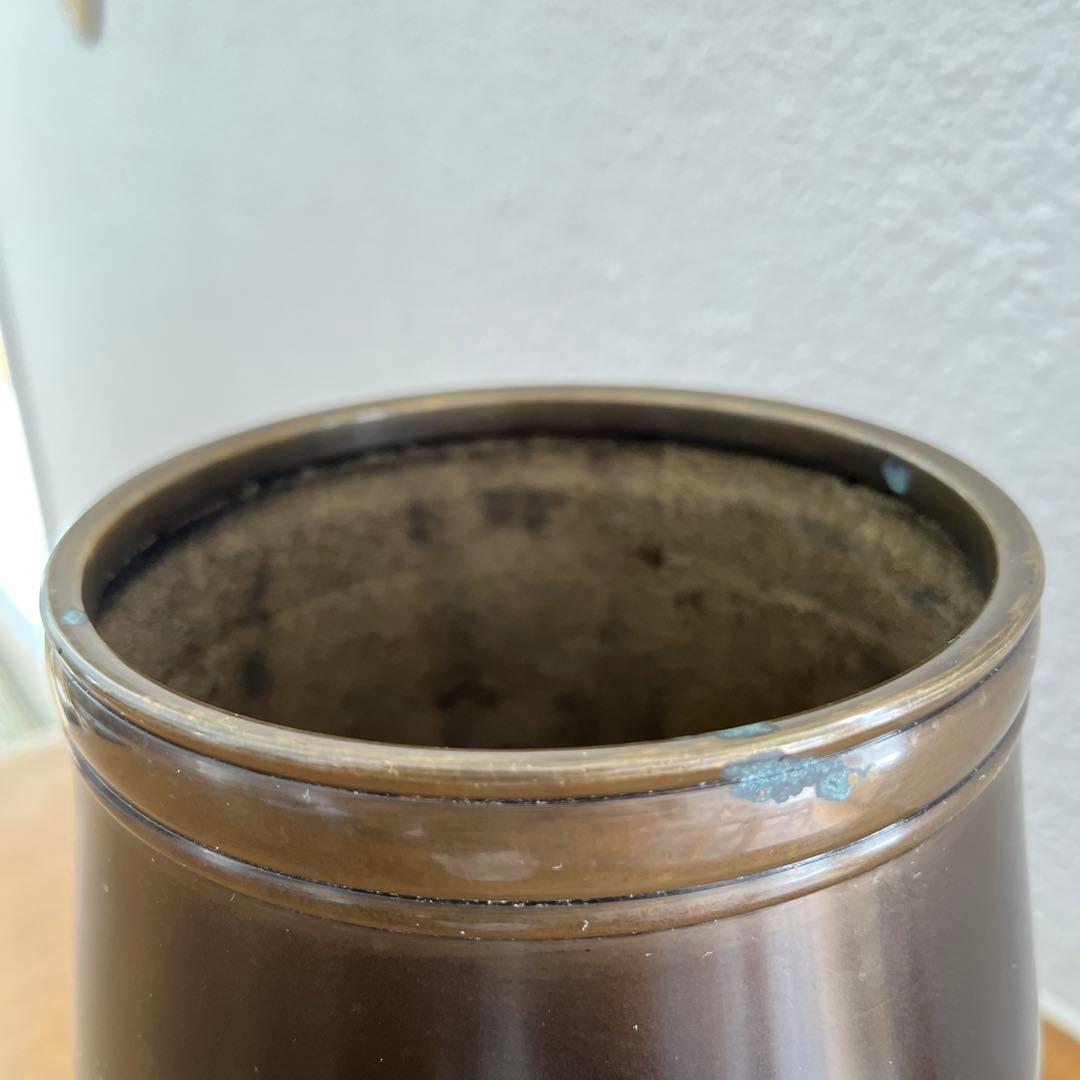 池坊　花器　御玄猪　銅器　薄端　おげんちょ