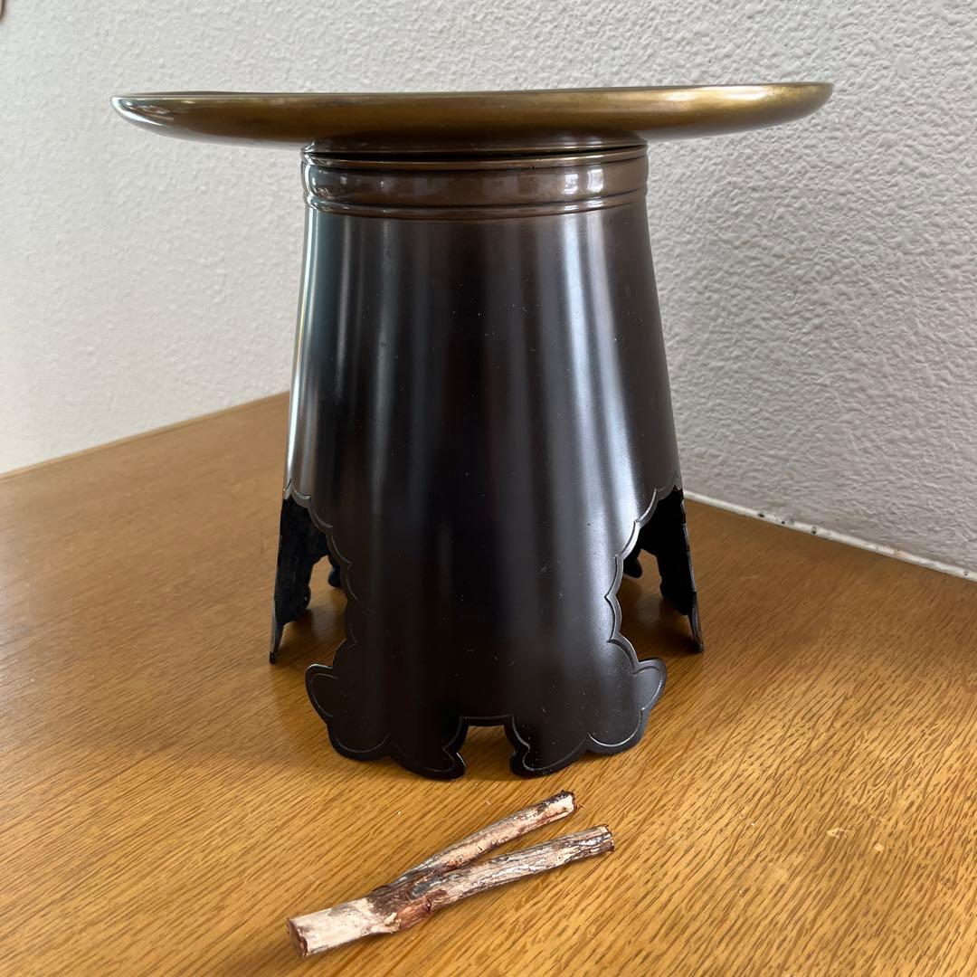 池坊　花器　御玄猪　銅器　薄端　おげんちょ