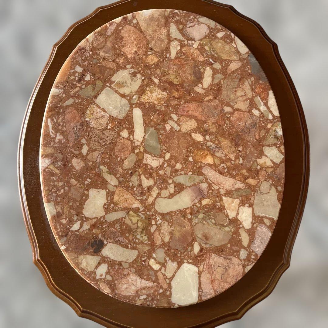 【希少】 イタリア製 ローテーブル 大理石天板 ロココ調 猫脚 楕円 クラシック