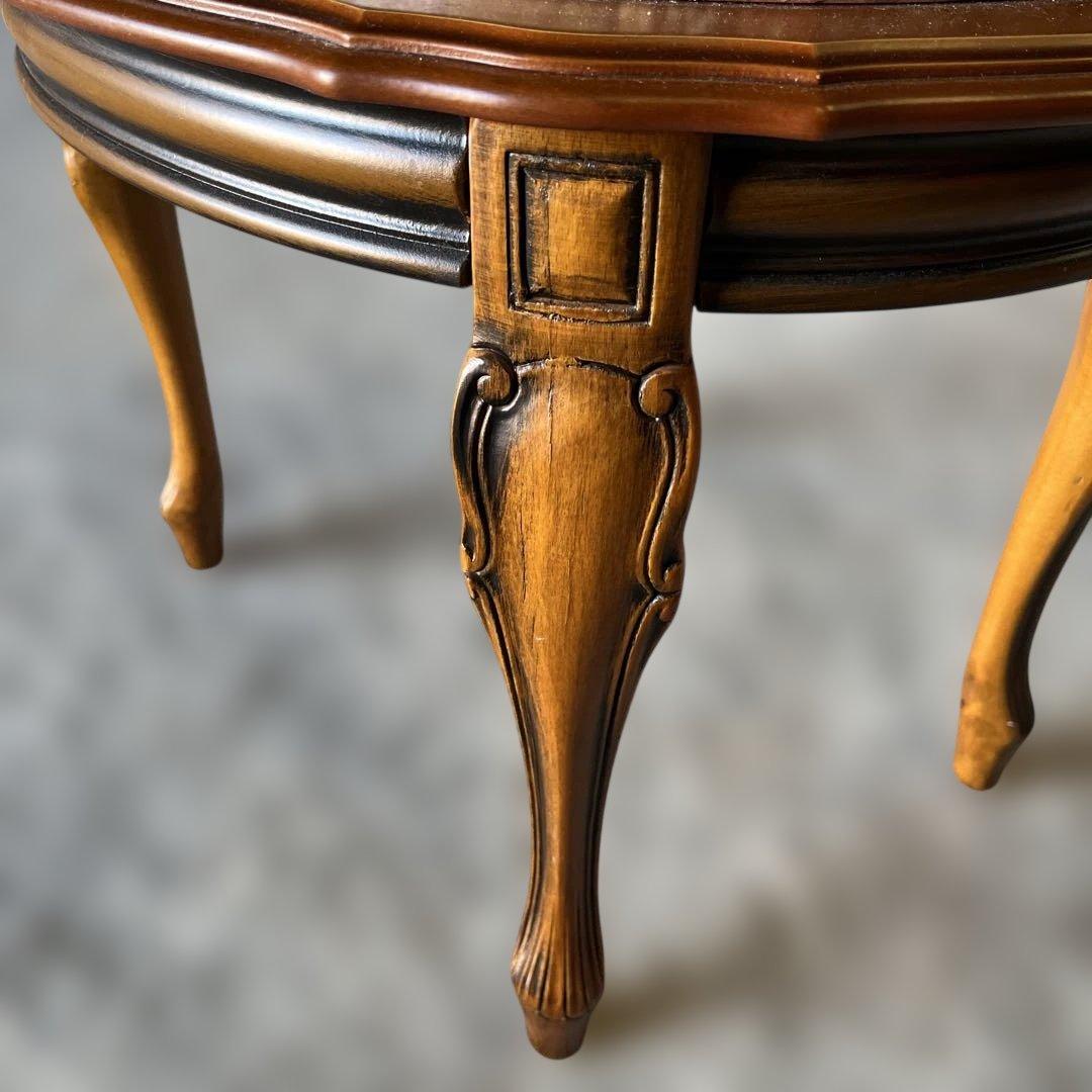 【希少】 イタリア製 ローテーブル 大理石天板 ロココ調 猫脚 楕円 クラシック