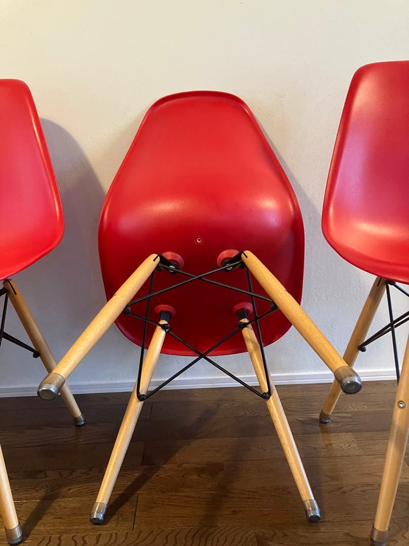 イームズデザイン シェルチェア リプロダクト　レッド　赤 4脚セット