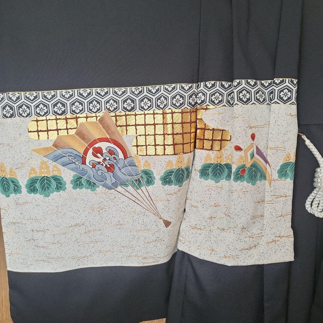 七五三用　5歳　袴セット　美品　日本製　黒地着物