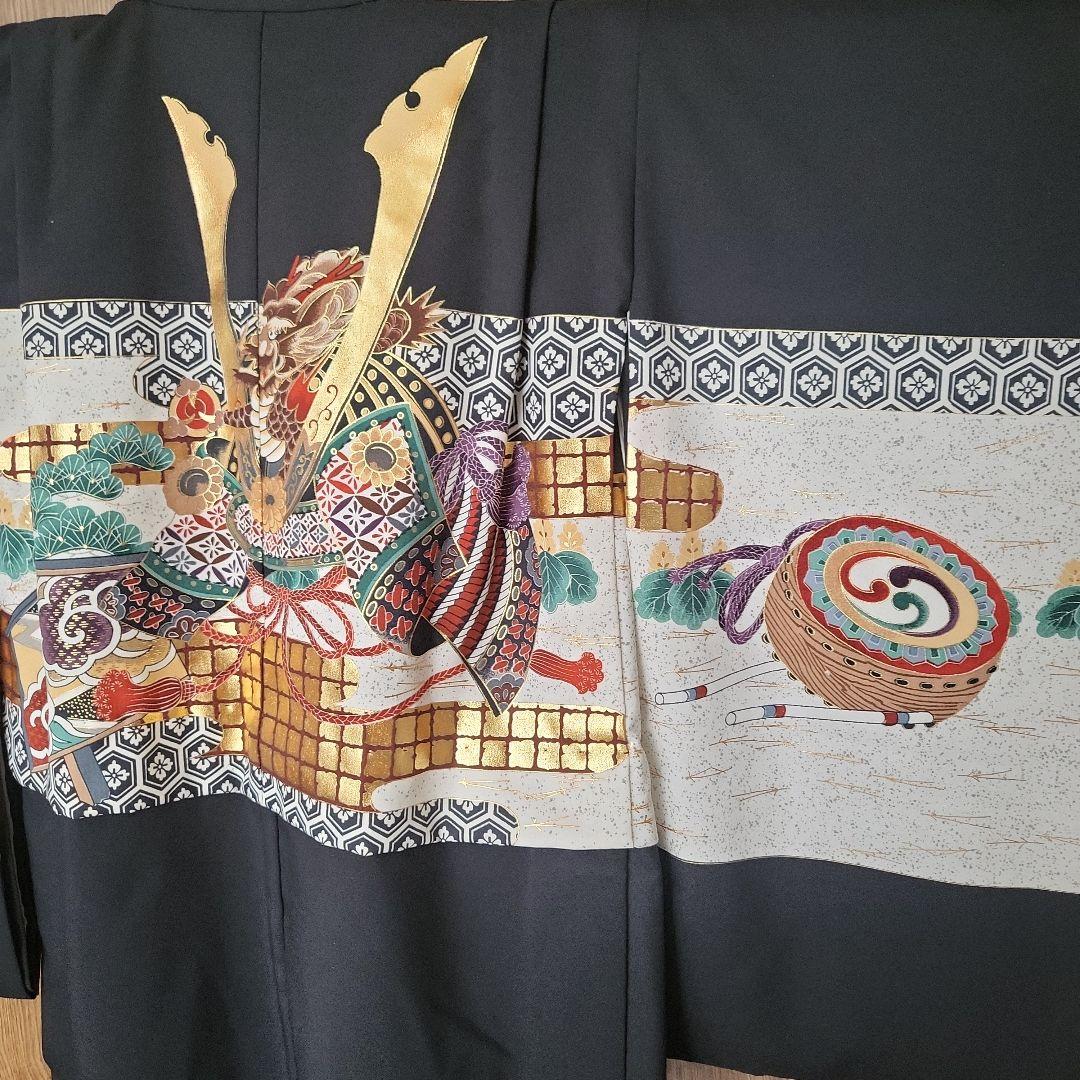 七五三用　5歳　袴セット　美品　日本製　黒地着物