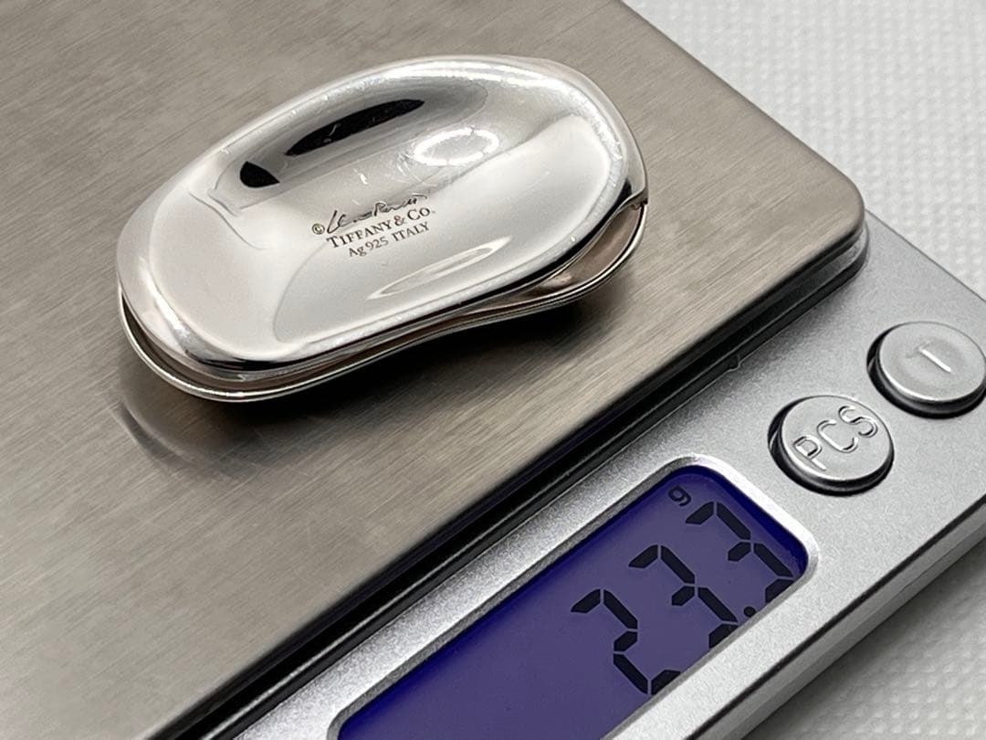 c444 廃盤　希少　美品　ティファニー　ビーン　マネークリップ　Ag925