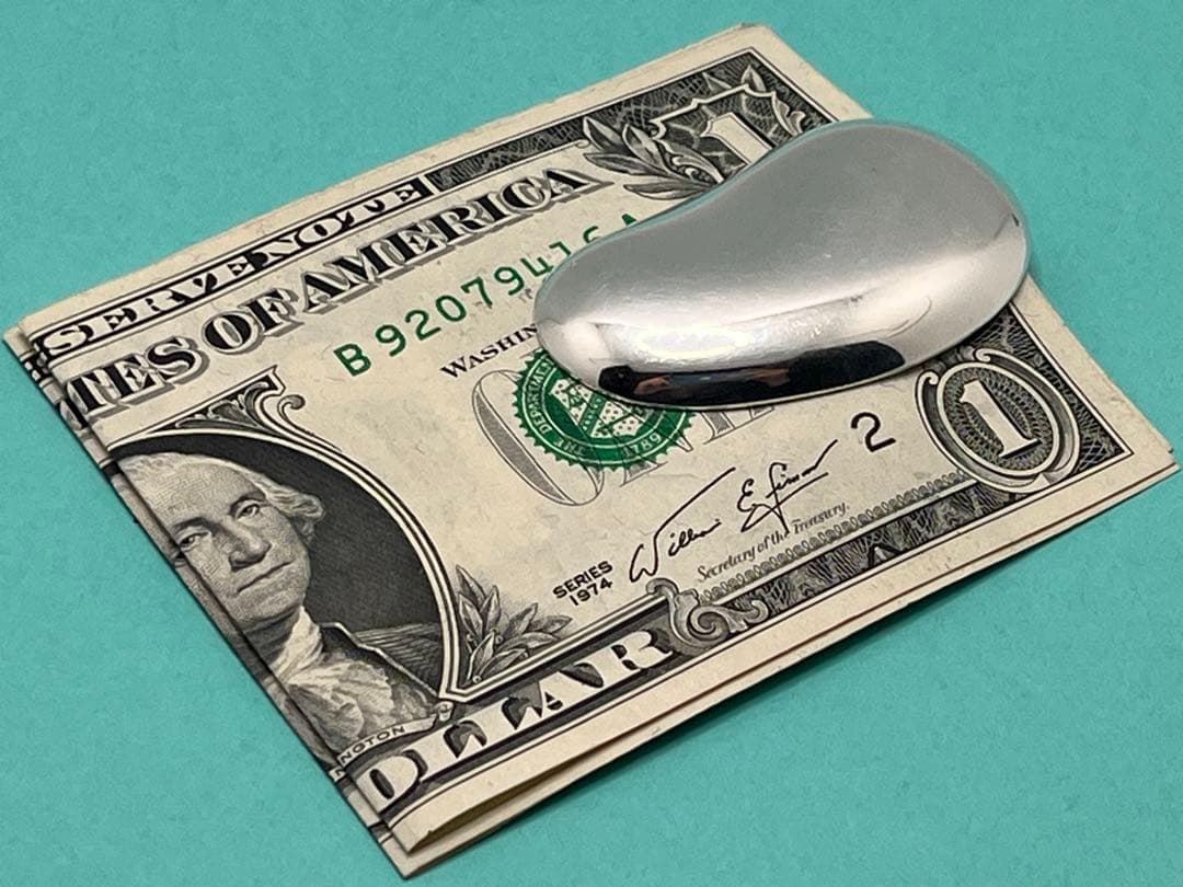 c444 廃盤　希少　美品　ティファニー　ビーン　マネークリップ　Ag925