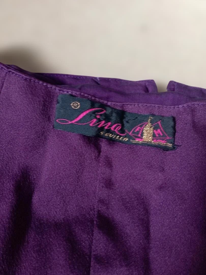 Lina フラメンコスカート 紫色 フリル付き