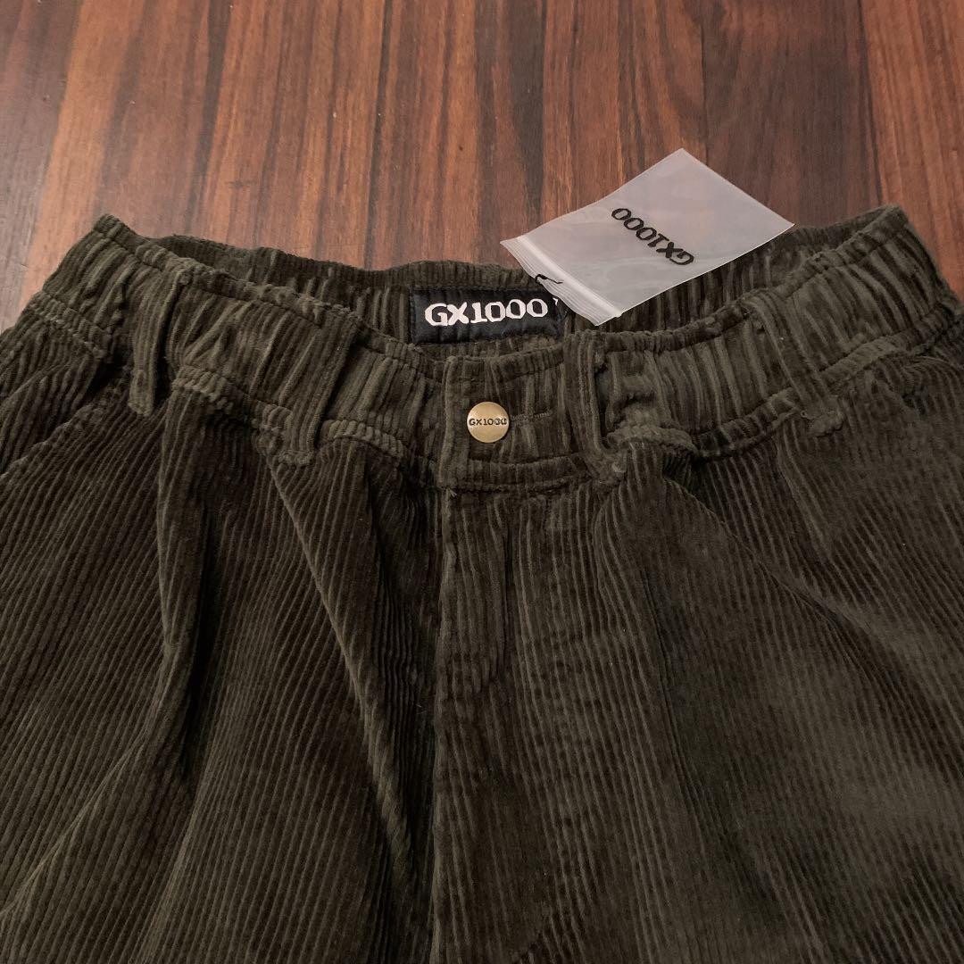 新品タグ付GX1000 コーデュロイショーツ　悪魔デビル刺繍ハーフパンツL緑