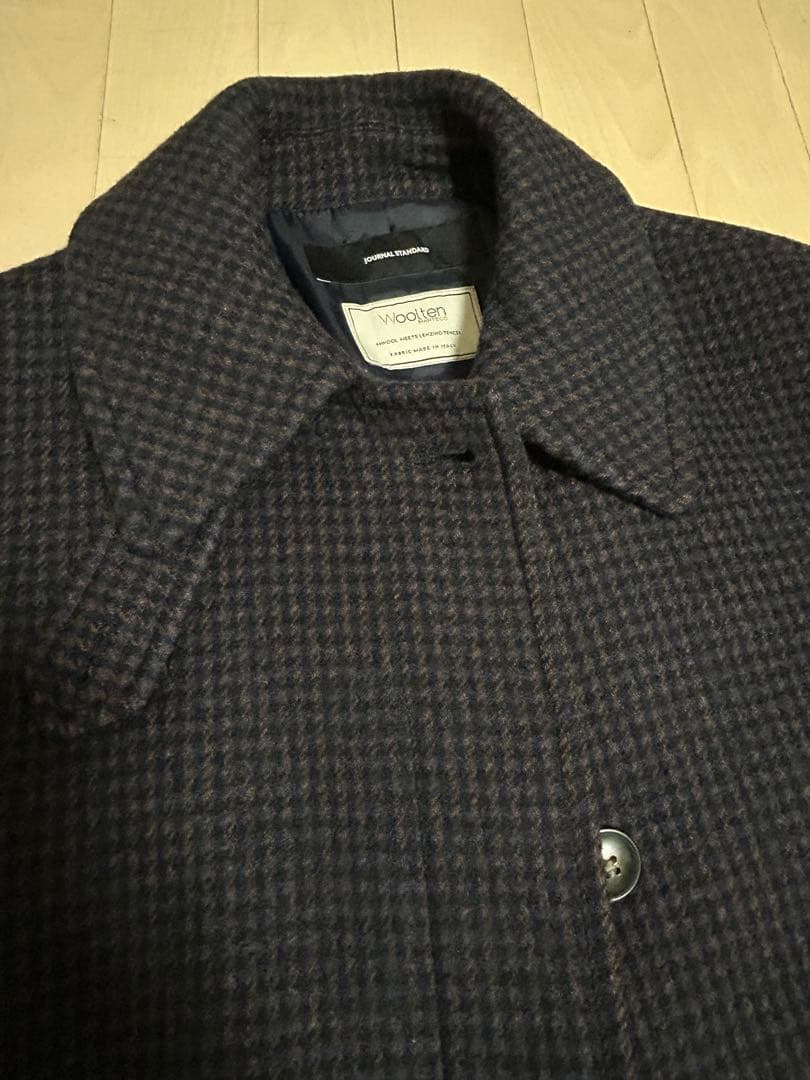 ⭐️ジャーナルスタンダード　MANTECOハウンドトゥースコート　ネイビーA