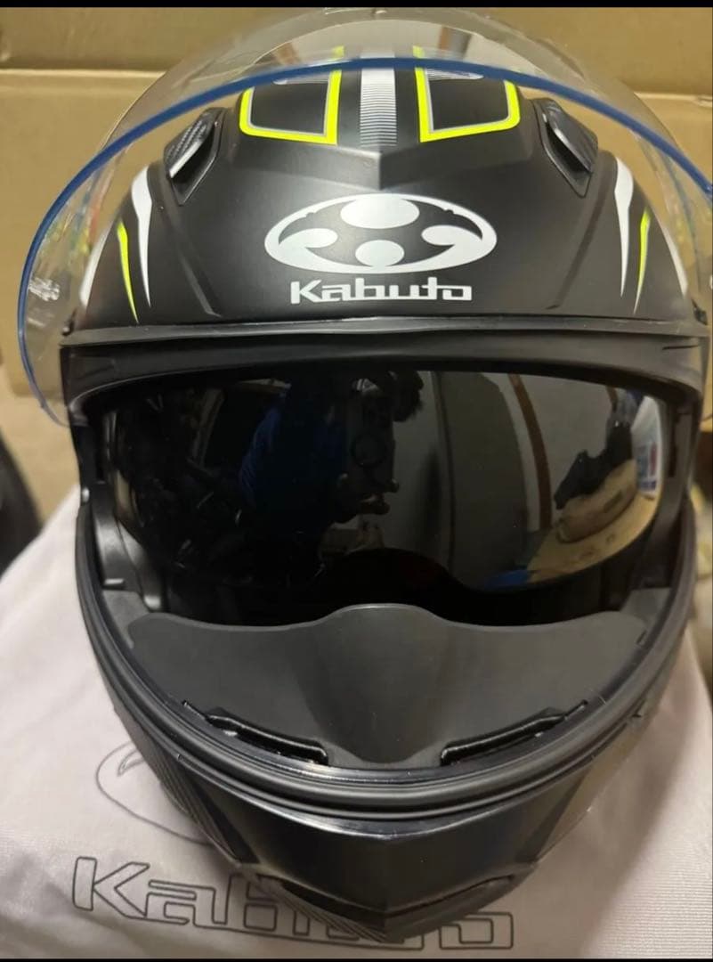 OGK KABUTO RYUKI システムヘルメットXLフラットブラックイエロー