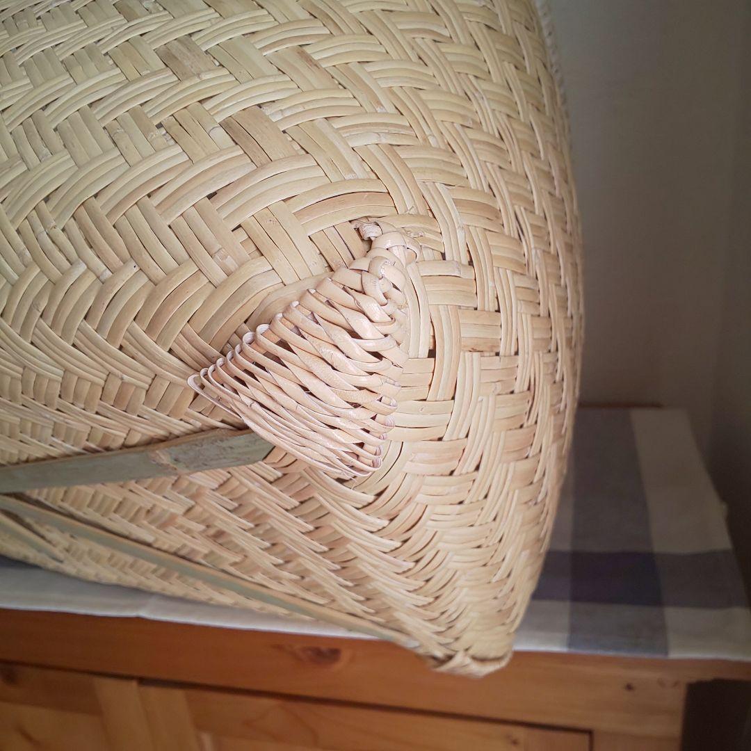 岩手県 鳥越竹細工 市場かご 買い物かご 飾り縁 特大