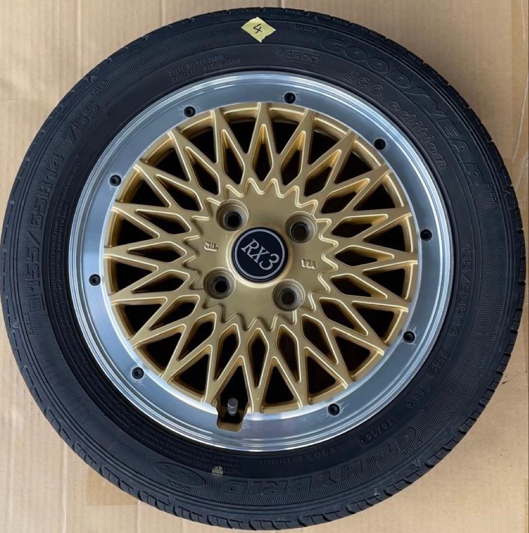 か*う様 中古　FENICE RX3ホイール　ゴールドカラー