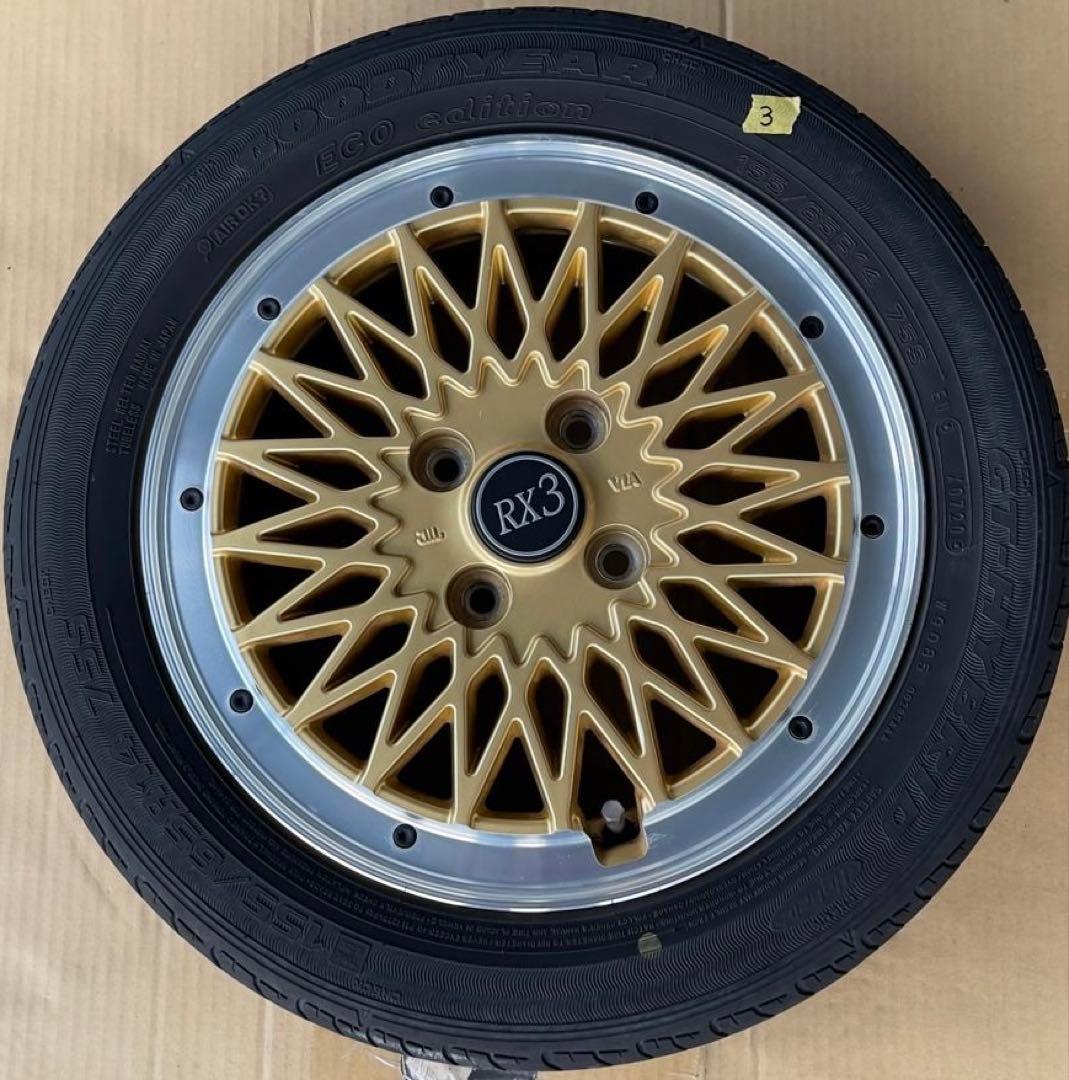 か*う様 中古　FENICE RX3ホイール　ゴールドカラー