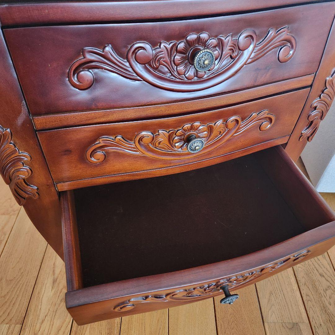 Rikkaヨーロピアン チェスト 4D コモチェスト 天然木 ブラウン