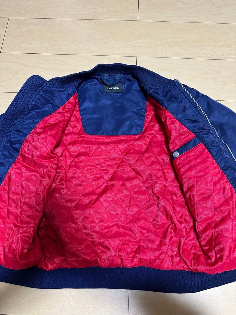 DIESEL ディーゼル MA-1 中綿ジャケット ネイビー S