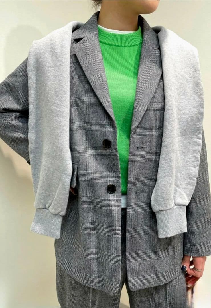 SHINZONE ❁ ツイード シングル ブレストジャケット グレンチェック