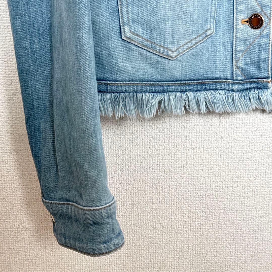 louis vuitton デニムジャケット ロゴ グラデーション フリンジ