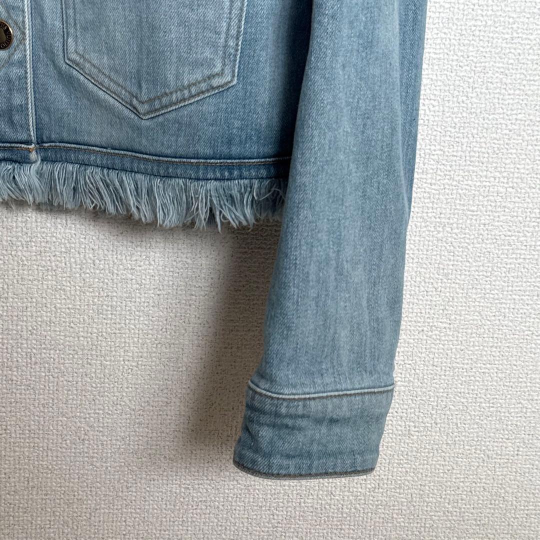 louis vuitton デニムジャケット ロゴ グラデーション フリンジ