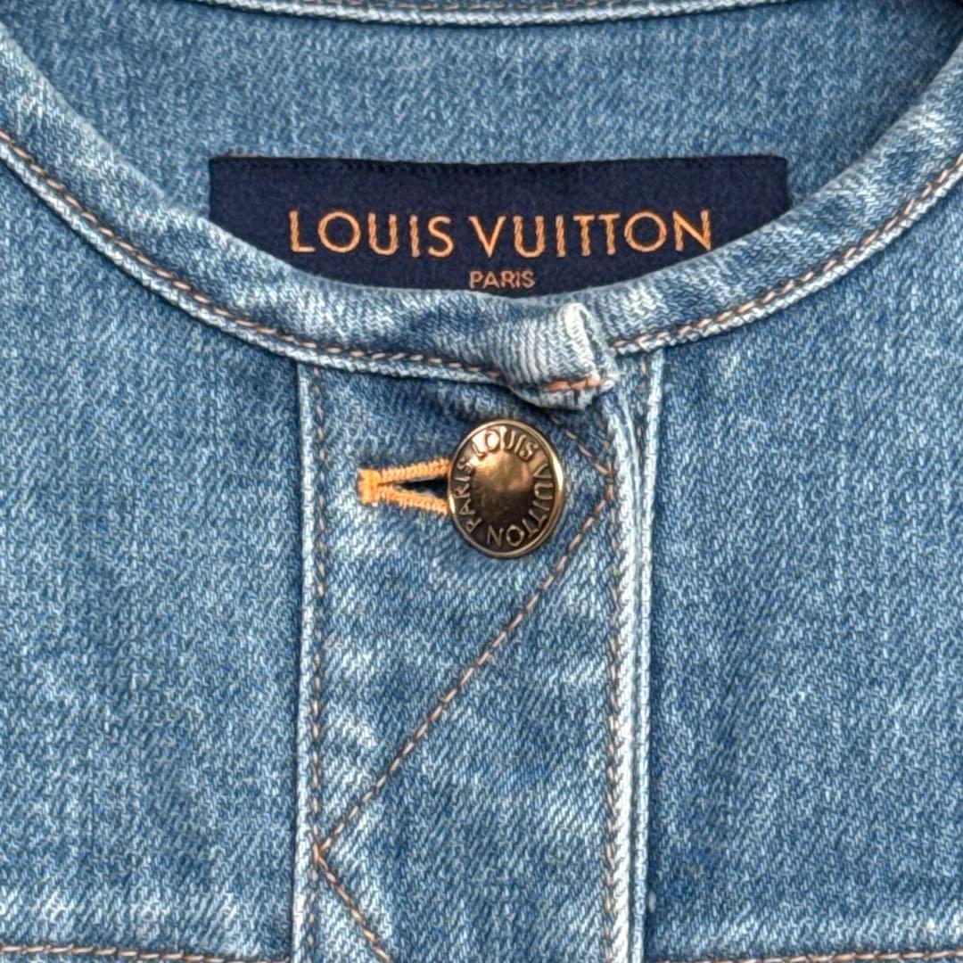 louis vuitton デニムジャケット ロゴ グラデーション フリンジ