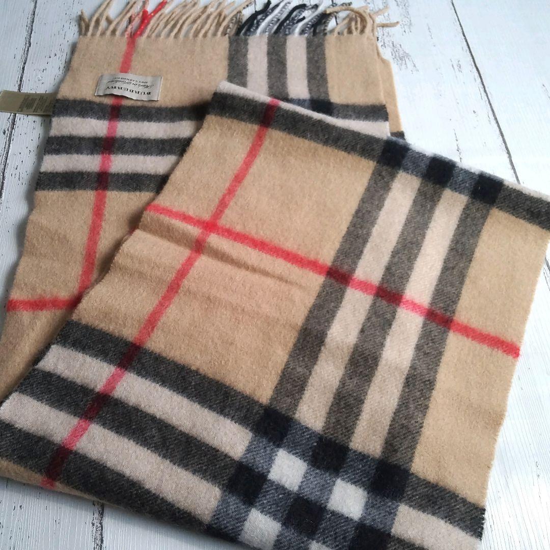 BURBERRY　バーバリーカシミヤ100%　マフラー　メガチェック 英国製