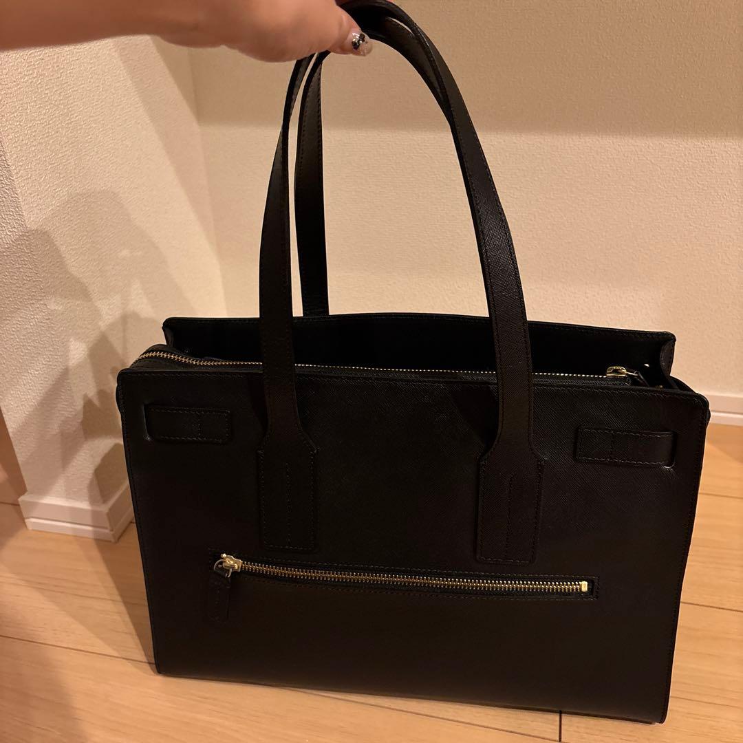 LANVIN en Bleu 本革　ブラック A4 トートバッグ