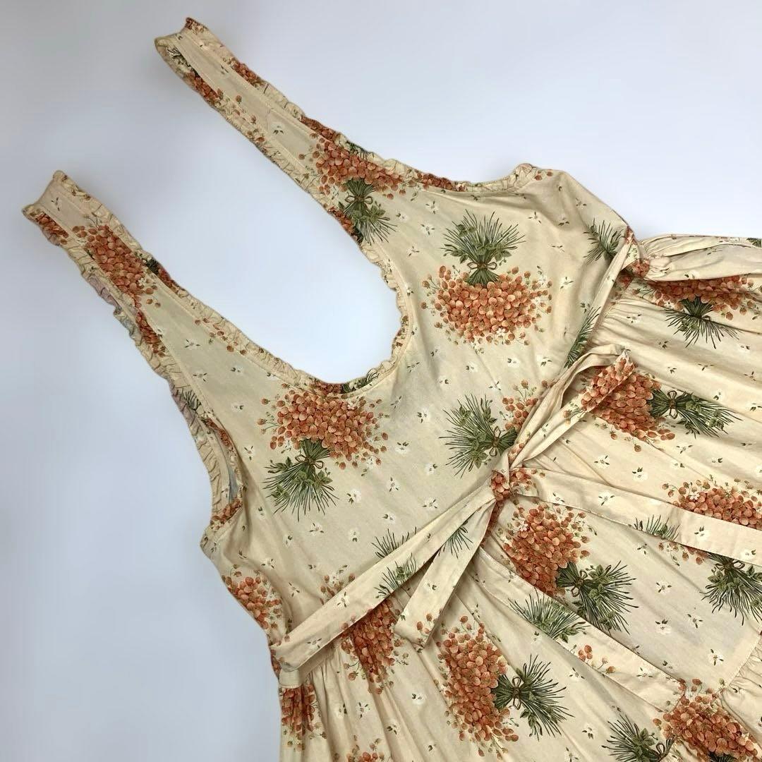 ピンクハウス 生成 いちごブーケ柄 ジャンパースカート