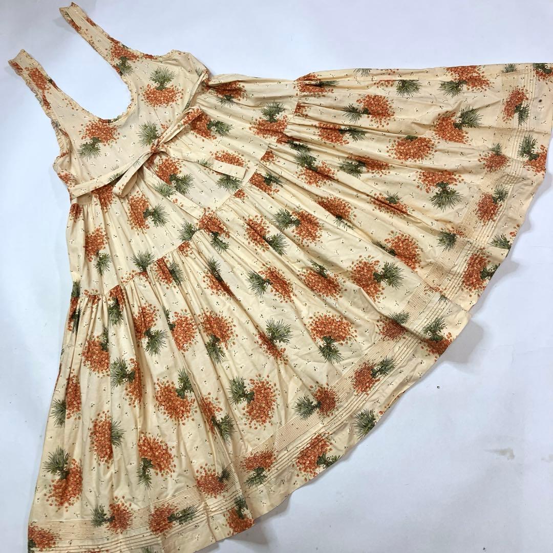 ピンクハウス 生成 いちごブーケ柄 ジャンパースカート