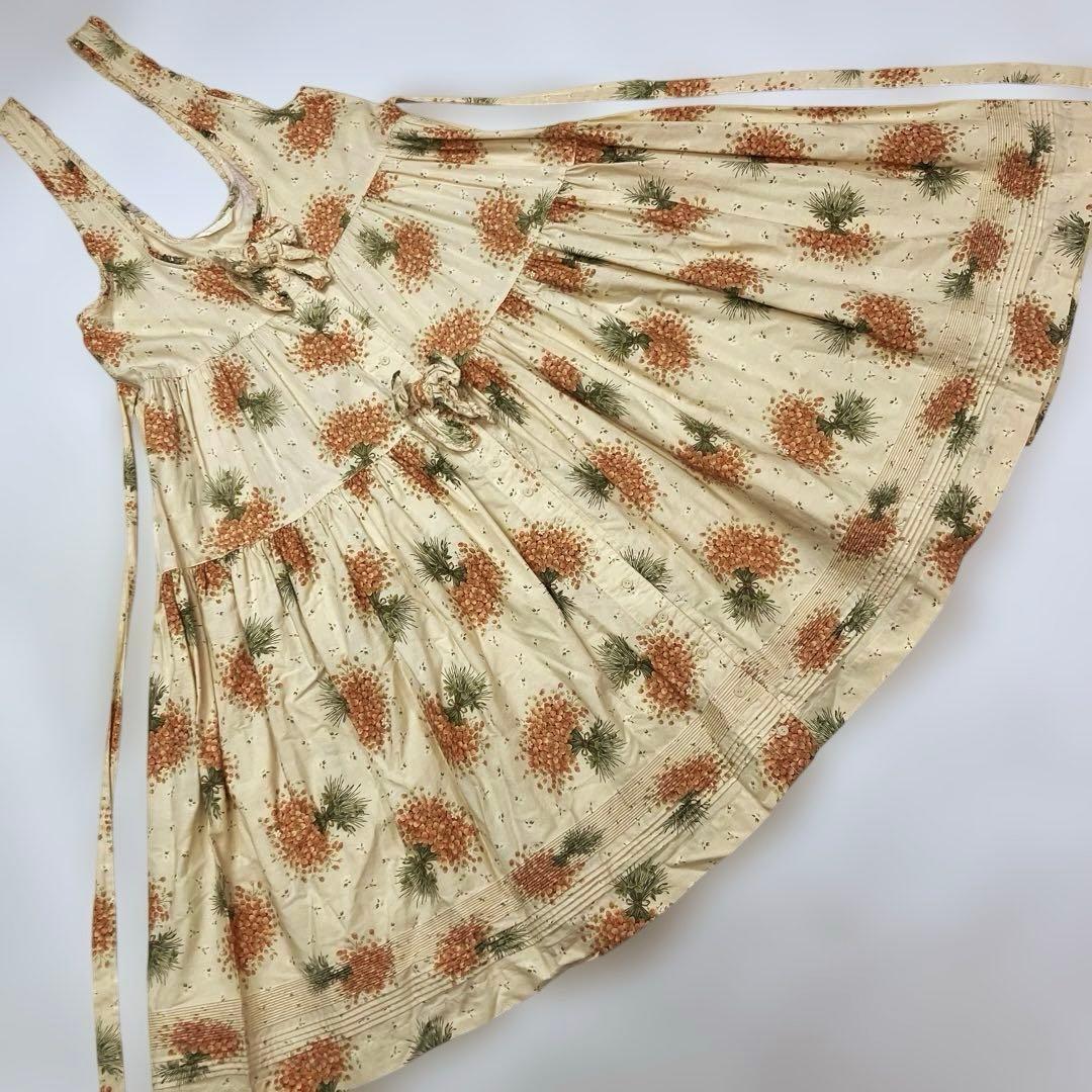 ピンクハウス 生成 いちごブーケ柄 ジャンパースカート