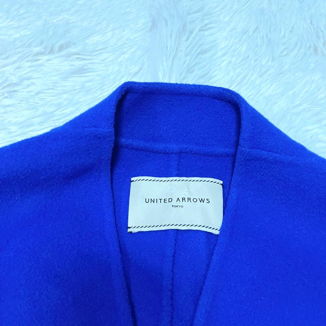 ユナイテッドアローズ　UBCS リバー スタンドVノーカラー　コート　ブルー