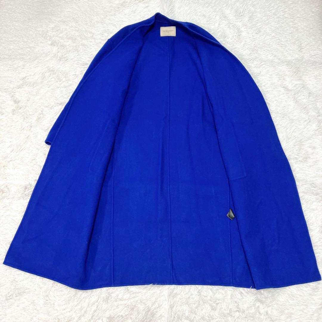 ユナイテッドアローズ　UBCS リバー スタンドVノーカラー　コート　ブルー