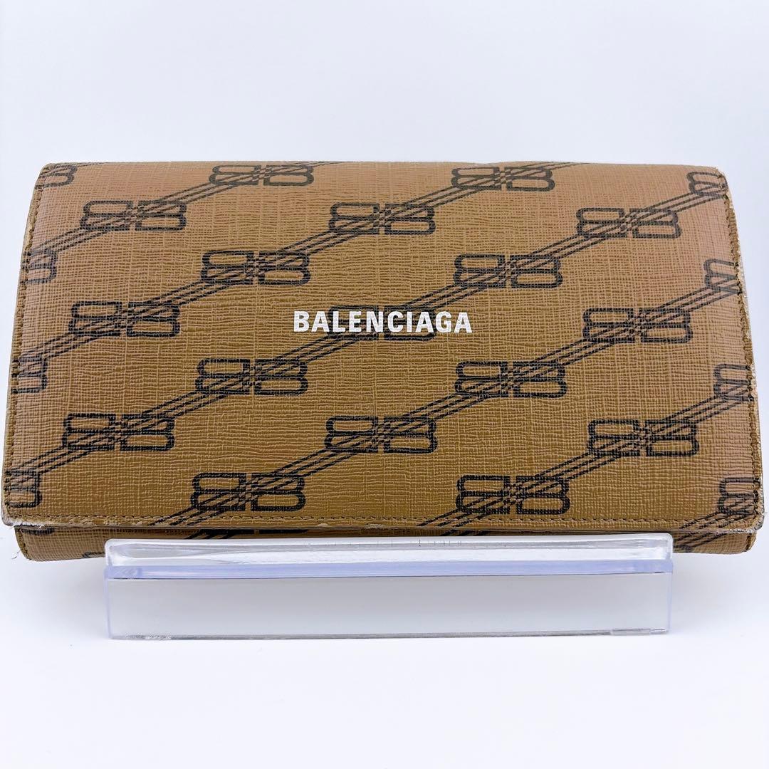 バレンシアガ BBモノグラム CASH フラップ 長財布 ウォレット650874