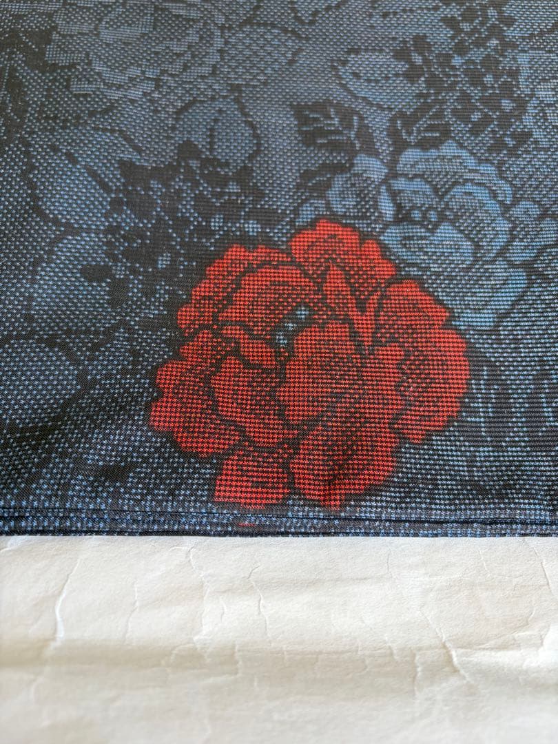 大島紬　赤花柄着物