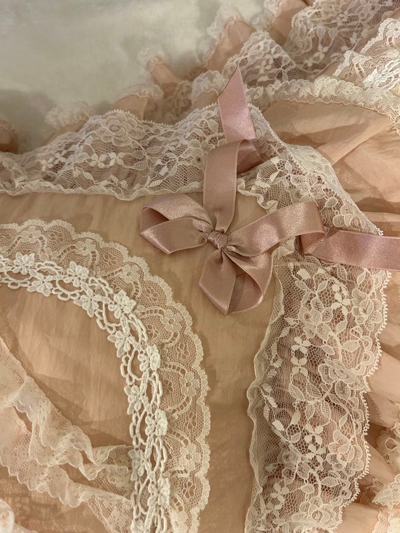 amitie ピンク レースクッション 2個セット