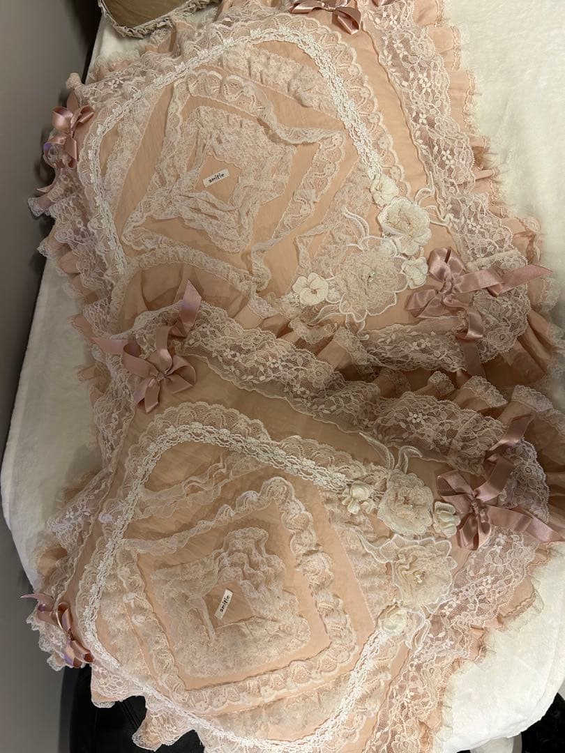 amitie ピンク レースクッション 2個セット