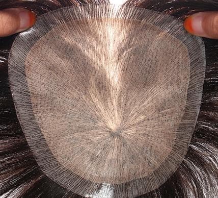 新品　人毛　２2X20㎝　男性部分　かつら　ゆるウエーブ　カット調整済み