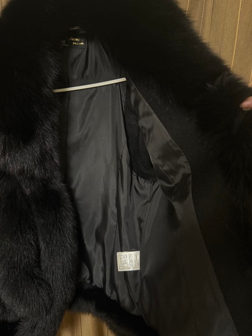 新品同様sagafursサガファー フォックス　ファー　ウールカシミヤ　ポンチョ