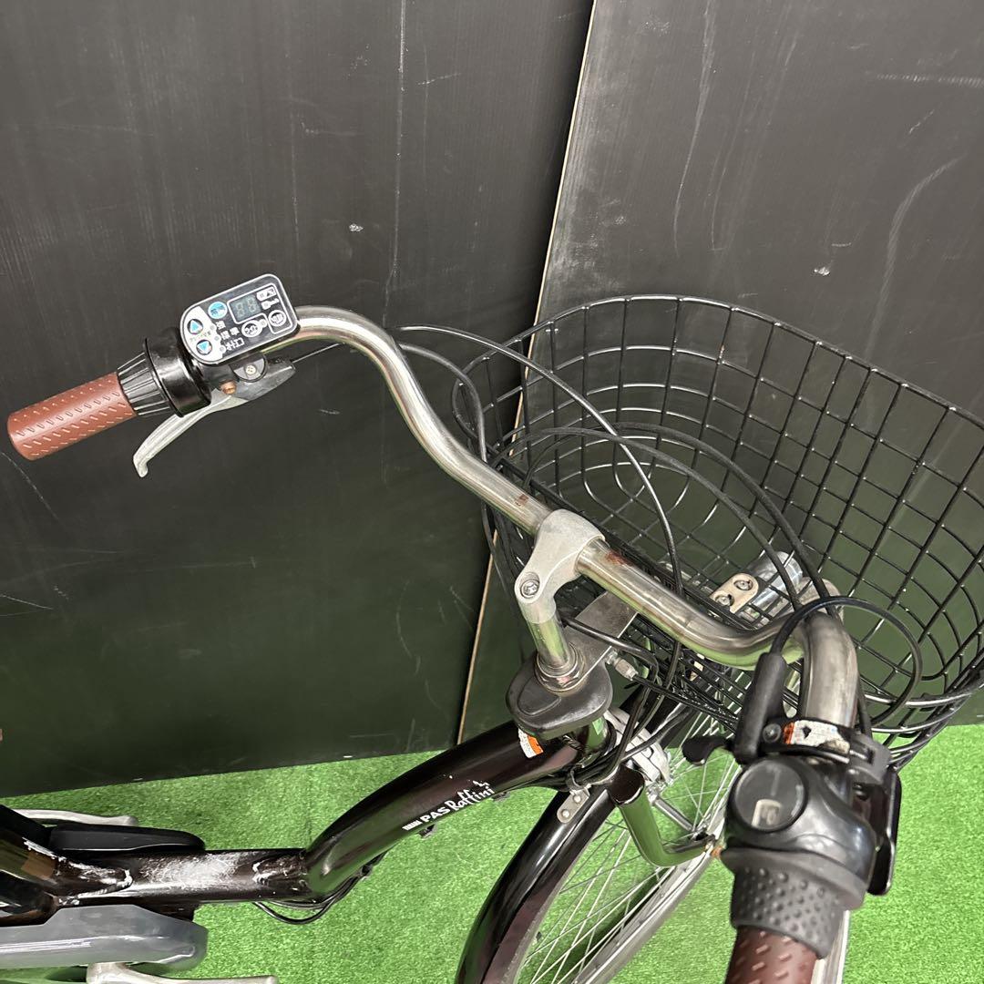 電動自転車 YAMAHA PAS Raffini ブラウン 3人乗り対応　83★